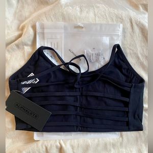 AURA STRAPPY LONGLINE BRA brand new! Size medium in color Black